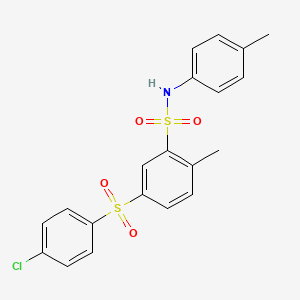 5-(4-chlorophenyl)sulfonyl-2-methyl-N-(4-methylphenyl)benzenesulfonamide