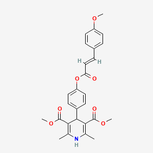 molecular formula C27H27NO7 B3710973 dimethyl 4-(4-{[3-(4-methoxyphenyl)acryloyl]oxy}phenyl)-2,6-dimethyl-1,4-dihydro-3,5-pyridinedicarboxylate 