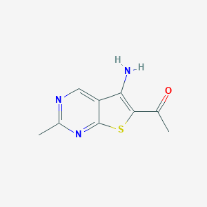 molecular formula C9H9N3OS B371101 1-(5-Amino-2-methylthieno[2,3-d]pyrimidin-6-yl)ethanone 