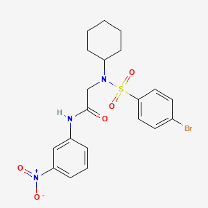 molecular formula C20H22BrN3O5S B3711029 N~2~-[(4-bromophenyl)sulfonyl]-N~2~-cyclohexyl-N~1~-(3-nitrophenyl)glycinamide 