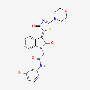 molecular formula C23H19BrN4O4S B3711053 N-(3-bromophenyl)-2-{3-[2-(4-morpholinyl)-4-oxo-1,3-thiazol-5(4H)-ylidene]-2-oxo-2,3-dihydro-1H-indol-1-yl}acetamide 