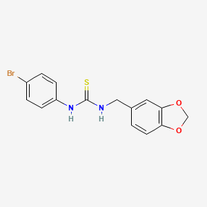 molecular formula C15H13BrN2O2S B3711088 1-(1,3-Benzodioxol-5-ylmethyl)-3-(4-bromophenyl)thiourea 