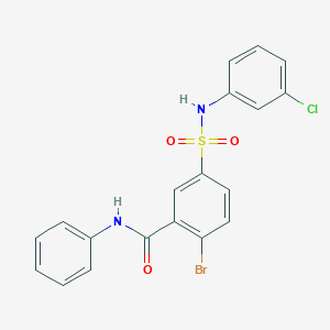 2-bromo-5-[(3-chlorophenyl)sulfamoyl]-N-phenylbenzamide