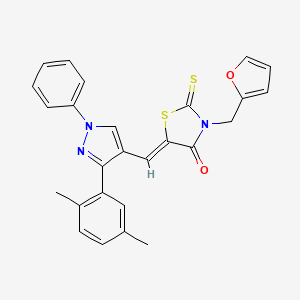 5-{[3-(2,5-dimethylphenyl)-1-phenyl-1H-pyrazol-4-yl]methylene}-3-(2-furylmethyl)-2-thioxo-1,3-thiazolidin-4-one