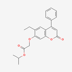 molecular formula C22H22O5 B3711125 PROPAN-2-YL 2-[(6-ETHYL-2-OXO-4-PHENYL-2H-CHROMEN-7-YL)OXY]ACETATE 