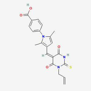 molecular formula C21H19N3O4S B3711151 4-{3-[(1-allyl-4,6-dioxo-2-thioxotetrahydro-5(2H)-pyrimidinylidene)methyl]-2,5-dimethyl-1H-pyrrol-1-yl}benzoic acid 