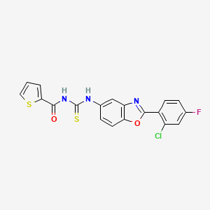 N-{[2-(2-chloro-4-fluorophenyl)-1,3-benzoxazol-5-yl]carbamothioyl}thiophene-2-carboxamide