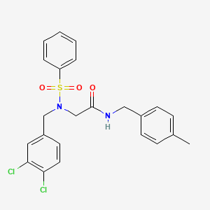 molecular formula C23H22Cl2N2O3S B3711174 2-[benzenesulfonyl-[(3,4-dichlorophenyl)methyl]amino]-N-[(4-methylphenyl)methyl]acetamide 