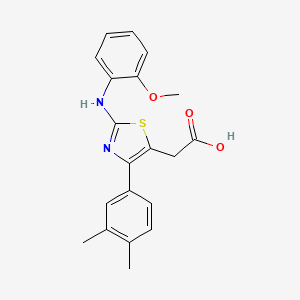 {4-(3,4-dimethylphenyl)-2-[(2-methoxyphenyl)amino]-1,3-thiazol-5-yl}acetic acid