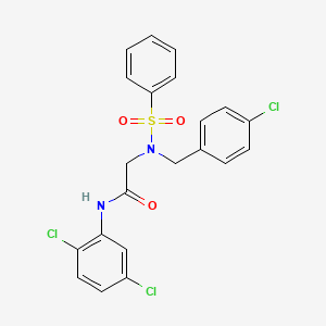 molecular formula C21H17Cl3N2O3S B3711205 N~2~-(4-chlorobenzyl)-N-(2,5-dichlorophenyl)-N~2~-(phenylsulfonyl)glycinamide 