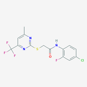 N-(4-chloro-2-fluorophenyl)-2-{[4-methyl-6-(trifluoromethyl)pyrimidin-2-yl]sulfanyl}acetamide