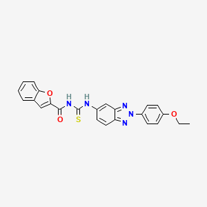 molecular formula C24H19N5O3S B3711266 1-(1-Benzofuran-2-carbonyl)-3-[2-(4-ethoxyphenyl)-2H-1,2,3-benzotriazol-5-YL]thiourea 