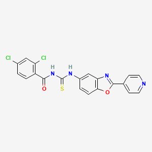 molecular formula C20H12Cl2N4O2S B3711272 2,4-dichloro-N-({[2-(4-pyridinyl)-1,3-benzoxazol-5-yl]amino}carbonothioyl)benzamide 