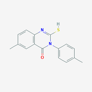 molecular formula C16H14N2OS B371129 6-methyl-3-(4-methylphenyl)-2-sulfanylquinazolin-4-one 