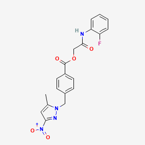 2-[(2-fluorophenyl)amino]-2-oxoethyl 4-[(5-methyl-3-nitro-1H-pyrazol-1-yl)methyl]benzoate