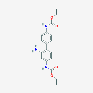 molecular formula C18H21N3O4 B371132 2-Amino-4,4'-bis[(ethoxycarbonyl)amino]-1,1'-biphenyl 
