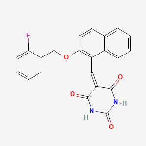 5-[[2-[(2-Fluorophenyl)methoxy]naphthalen-1-yl]methylidene]-1,3-diazinane-2,4,6-trione