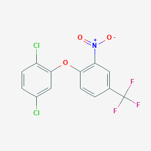 molecular formula C13H6Cl2F3NO3 B3711354 1-(2,5-Dichlorophenoxy)-2-nitro-4-(trifluoromethyl)benzene 