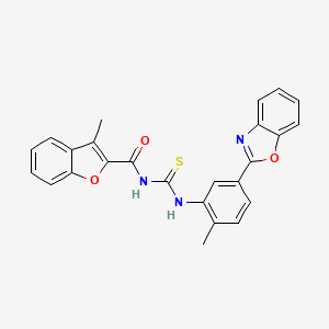 N-{[5-(1,3-benzoxazol-2-yl)-2-methylphenyl]carbamothioyl}-3-methyl-1-benzofuran-2-carboxamide