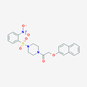 molecular formula C22H21N3O6S B3711367 2-(2-NAPHTHYLOXY)-1-{4-[(2-NITROPHENYL)SULFONYL]PIPERAZINO}-1-ETHANONE 