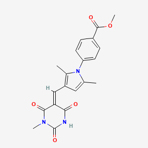 molecular formula C20H19N3O5 B3711370 methyl 4-{2,5-dimethyl-3-[(1-methyl-2,4,6-trioxotetrahydro-5(2H)-pyrimidinylidene)methyl]-1H-pyrrol-1-yl}benzoate 