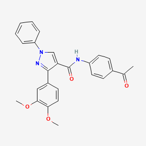 N-(4-acetylphenyl)-3-(3,4-dimethoxyphenyl)-1-phenylpyrazole-4-carboxamide