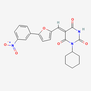 (5Z)-1-cyclohexyl-5-{[5-(3-nitrophenyl)furan-2-yl]methylidene}pyrimidine-2,4,6(1H,3H,5H)-trione