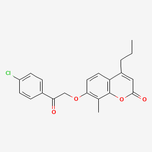 molecular formula C21H19ClO4 B3711383 7-[2-(4-chlorophenyl)-2-oxoethoxy]-8-methyl-4-propyl-2H-chromen-2-one 