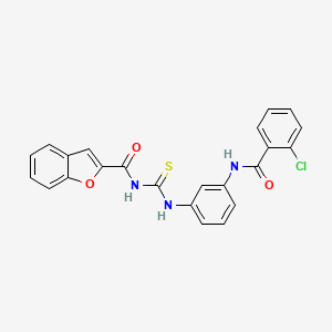 molecular formula C23H16ClN3O3S B3711384 N-[[3-[(2-chlorobenzoyl)amino]phenyl]carbamothioyl]-1-benzofuran-2-carboxamide 