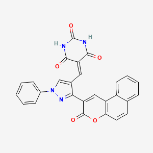 5-[[3-(3-Oxobenzo[f]chromen-2-yl)-1-phenylpyrazol-4-yl]methylidene]-1,3-diazinane-2,4,6-trione