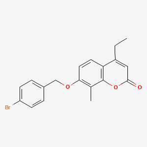 molecular formula C19H17BrO3 B3711404 7-[(4-BROMOPHENYL)METHOXY]-4-ETHYL-8-METHYL-2H-CHROMEN-2-ONE 