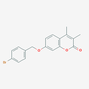 molecular formula C18H15BrO3 B3711417 7-[(4-bromophenyl)methoxy]-3,4-dimethyl-2H-chromen-2-one 