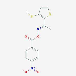 molecular formula C14H12N2O4S2 B371142 1-[3-(methylsulfanyl)-2-thienyl]ethanone O-{4-nitrobenzoyl}oxime 