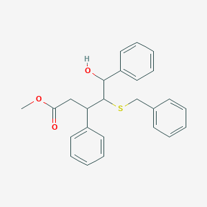 molecular formula C25H26O3S B371145 Methyl 4-(benzylsulfanyl)-5-hydroxy-3,5-diphenylpentanoate 