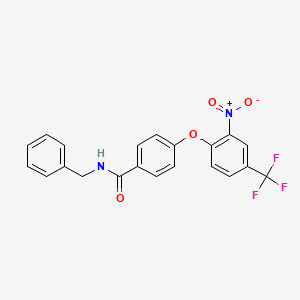 molecular formula C21H15F3N2O4 B3711456 N-benzyl-4-[2-nitro-4-(trifluoromethyl)phenoxy]benzamide 