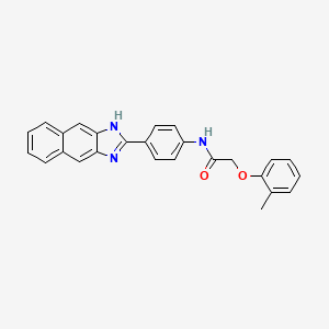 2-(2-methylphenoxy)-N-[4-(1H-naphtho[2,3-d]imidazol-2-yl)phenyl]acetamide