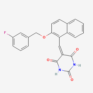 5-[[2-[(3-Fluorophenyl)methoxy]naphthalen-1-yl]methylidene]-1,3-diazinane-2,4,6-trione