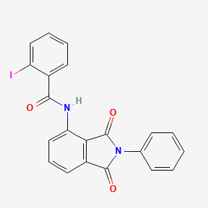 molecular formula C21H13IN2O3 B3711487 N-(1,3-dioxo-2-phenyl-2,3-dihydro-1H-isoindol-4-yl)-2-iodobenzamide 