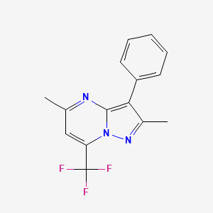 molecular formula C15H12F3N3 B3711513 2,5-dimethyl-3-phenyl-7-(trifluoromethyl)pyrazolo[1,5-a]pyrimidine 