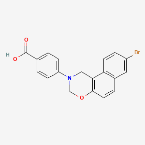 molecular formula C19H14BrNO3 B3711535 4-(8-bromo-1H-naphtho[1,2-e][1,3]oxazin-2(3H)-yl)benzoic acid 