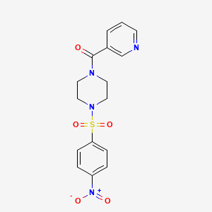 molecular formula C16H16N4O5S B3711549 [4-(4-nitrophenyl)sulfonylpiperazin-1-yl]-pyridin-3-ylmethanone 