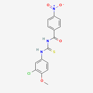 molecular formula C15H12ClN3O4S B3711557 N-{[(3-chloro-4-methoxyphenyl)amino]carbonothioyl}-4-nitrobenzamide 