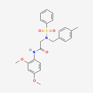 molecular formula C24H26N2O5S B3711567 N~1~-(2,4-dimethoxyphenyl)-N~2~-(4-methylbenzyl)-N~2~-(phenylsulfonyl)glycinamide 