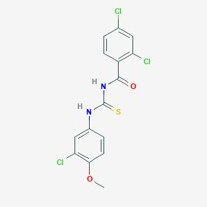 molecular formula C15H11Cl3N2O2S B3711572 2,4-dichloro-N-[(3-chloro-4-methoxyphenyl)carbamothioyl]benzamide 