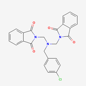 molecular formula C25H18ClN3O4 B3711591 2-[[(4-Chlorophenyl)methyl-[(1,3-dioxoisoindol-2-yl)methyl]amino]methyl]isoindole-1,3-dione 