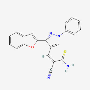 3-[3-(1-benzofuran-2-yl)-1-phenyl-1H-pyrazol-4-yl]-2-cyano-2-propenethioamide