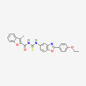 N-{[2-(4-ethoxyphenyl)-1,3-benzoxazol-5-yl]carbamothioyl}-3-methyl-1-benzofuran-2-carboxamide