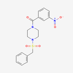 molecular formula C18H19N3O5S B3711658 [4-(BENZYLSULFONYL)PIPERAZINO](3-NITROPHENYL)METHANONE 