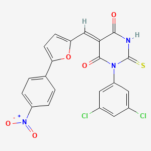 (5Z)-1-(3,5-dichlorophenyl)-5-[[5-(4-nitrophenyl)furan-2-yl]methylidene]-2-sulfanylidene-1,3-diazinane-4,6-dione