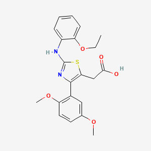 2-[4-(2,5-Dimethoxyphenyl)-2-(2-ethoxyanilino)-1,3-thiazol-5-yl]acetic acid